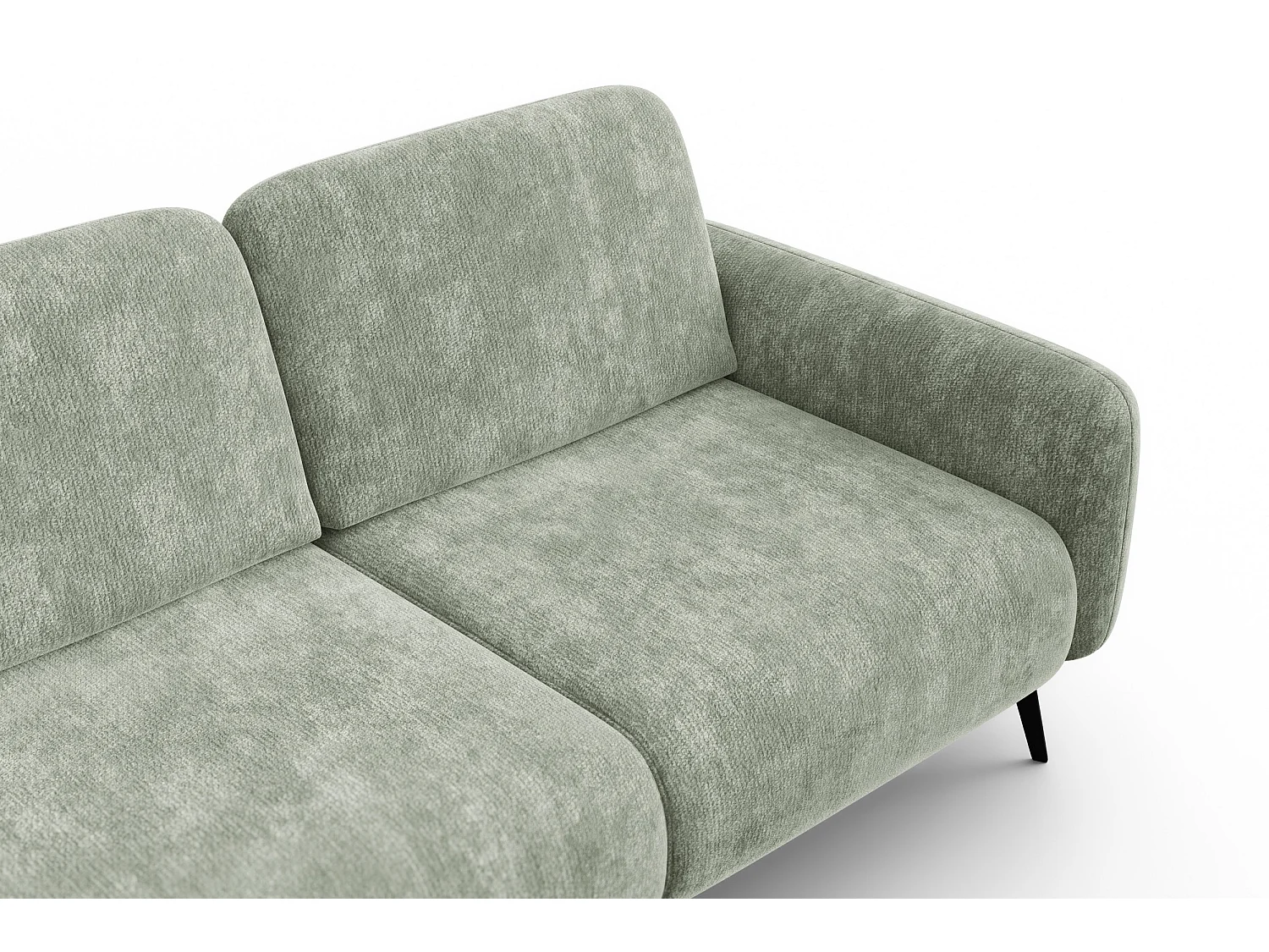 CANAPÉ D'ANGLE FEBE 4 places gauche, tissu chenille sauge
