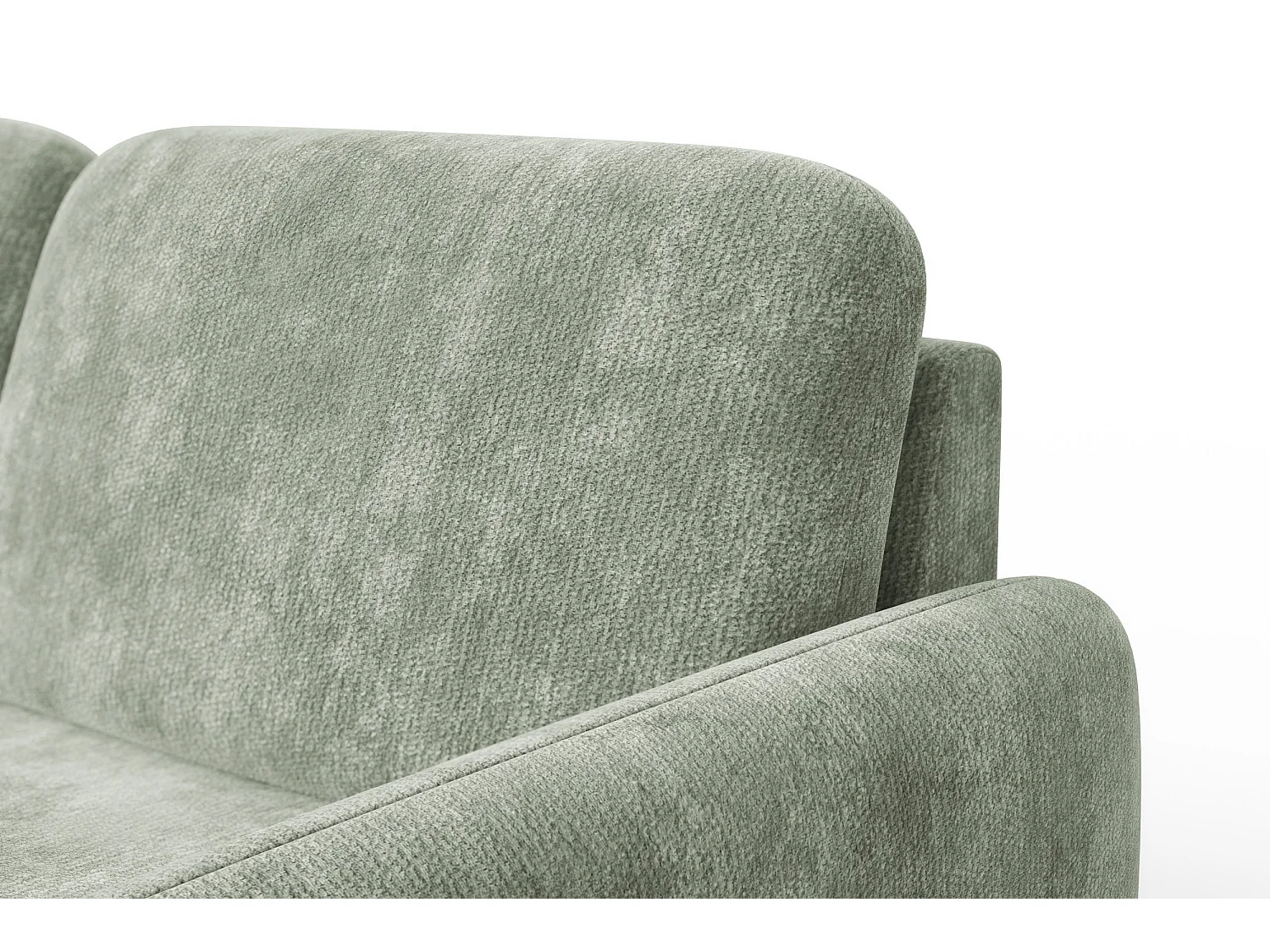 CANAPÉ D'ANGLE FEBE 4 places gauche, tissu chenille sauge