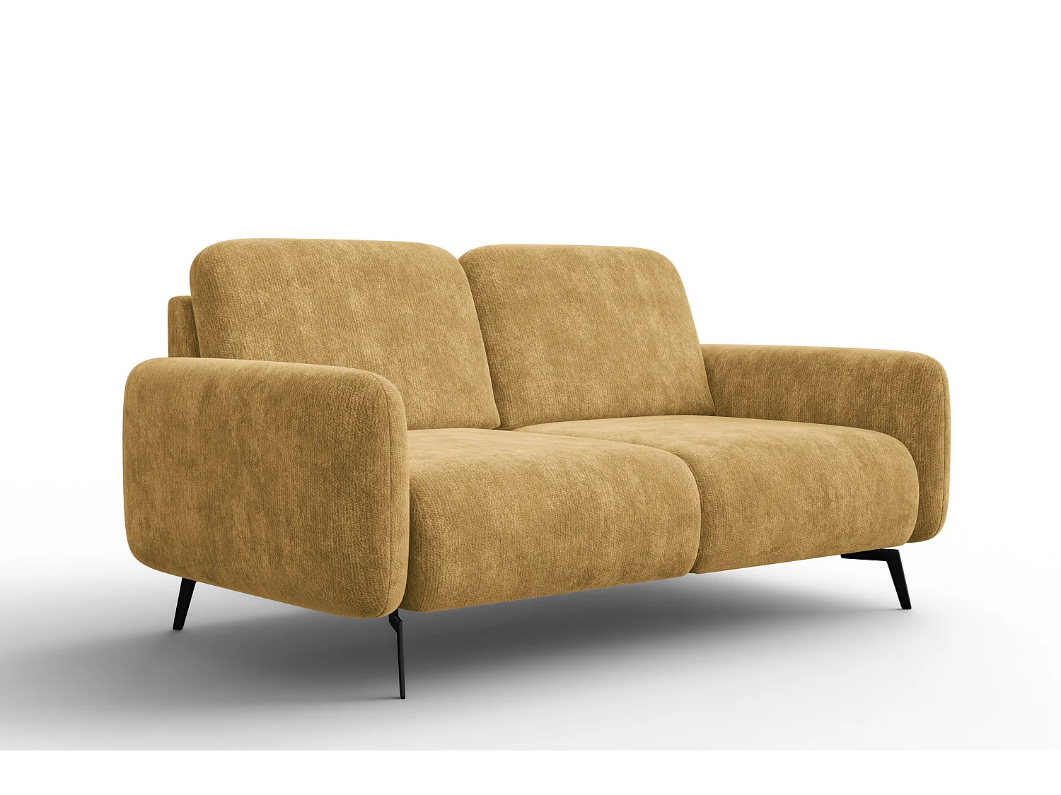 Sofa 2-Sitzer FEBE, safranfarbener Chenille-Stoff