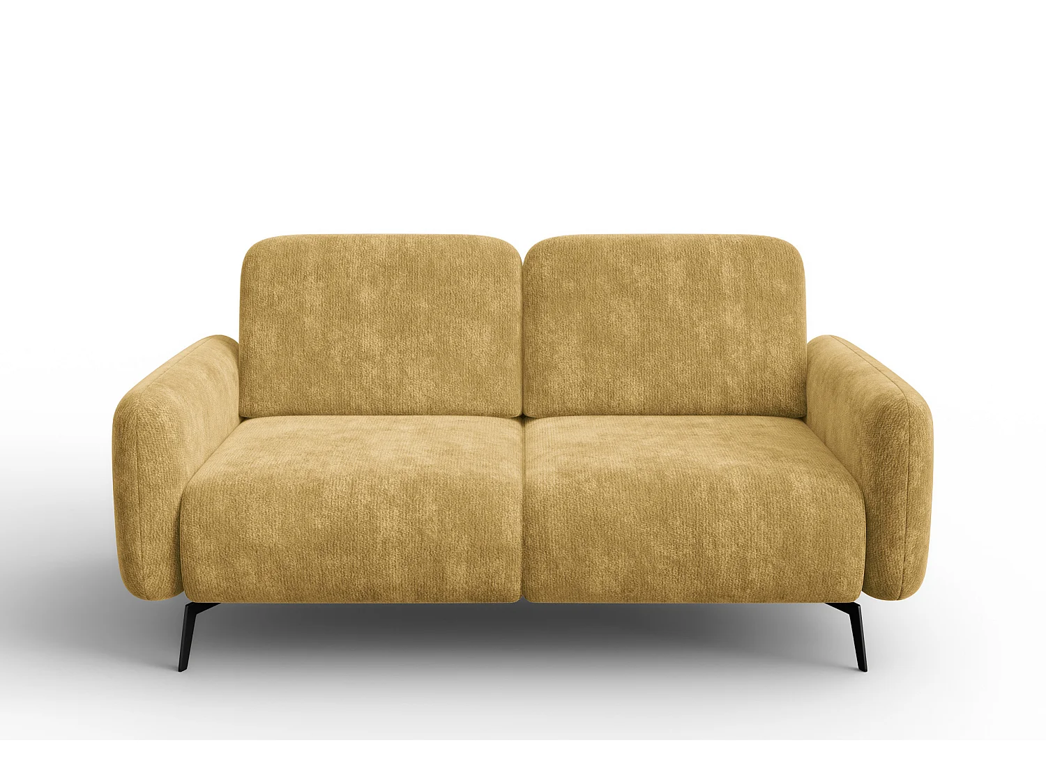 Sofa 2-Sitzer FEBE, safranfarbener Chenille-Stoff