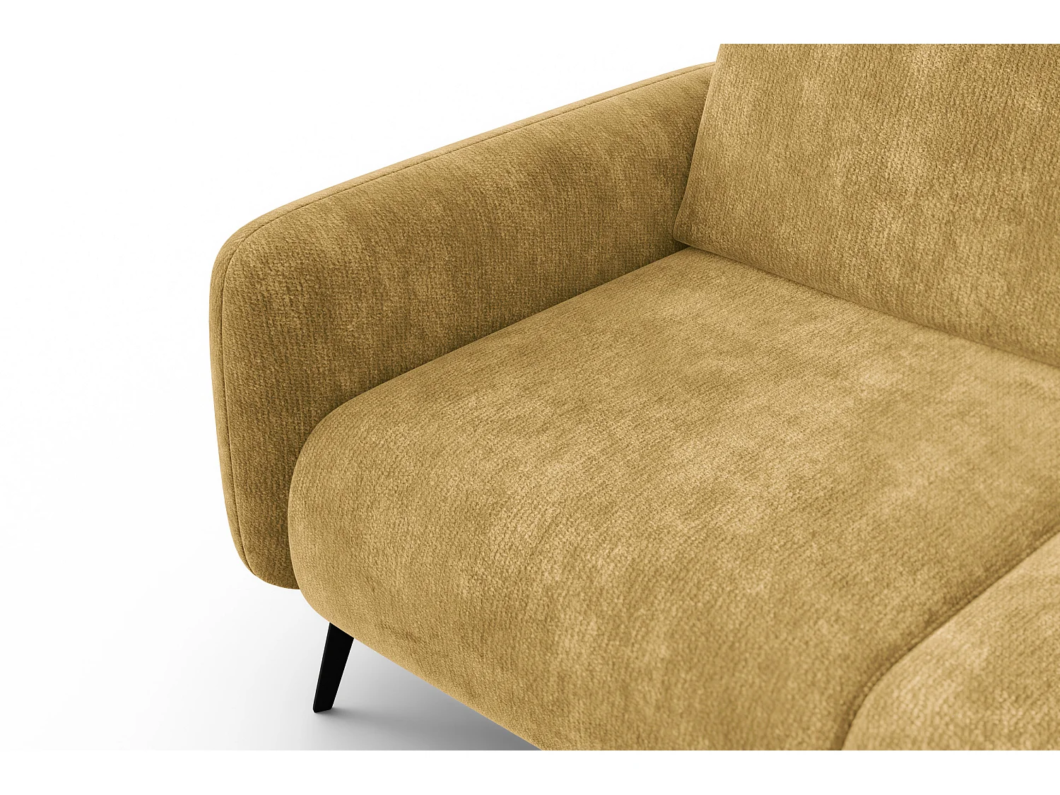 Sofa 2-Sitzer FEBE, safranfarbener Chenille-Stoff