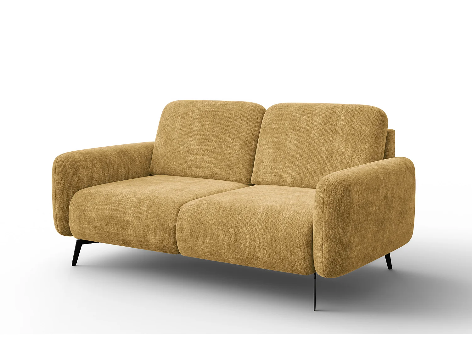 Sofa 2-Sitzer FEBE, safranfarbener Chenille-Stoff