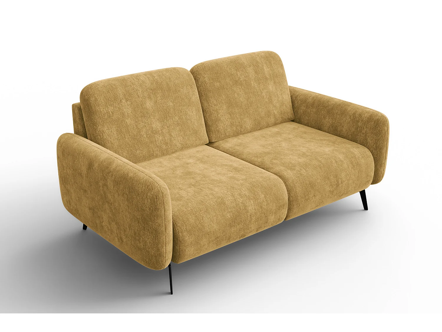 Sofa 2-Sitzer FEBE, safranfarbener Chenille-Stoff