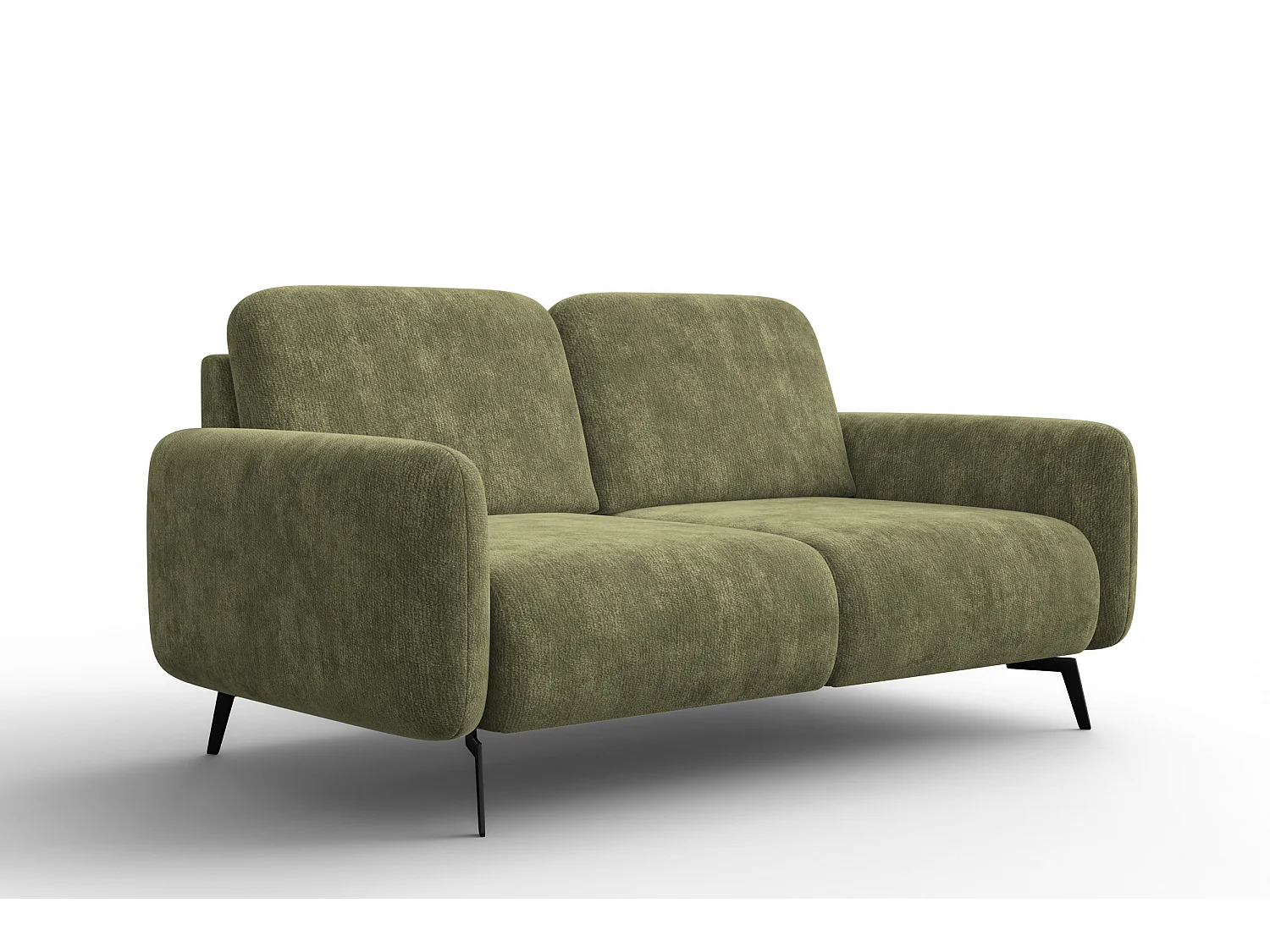 Sofa 2-Sitzer FEBE, olivgrüner Chenille-Stoff