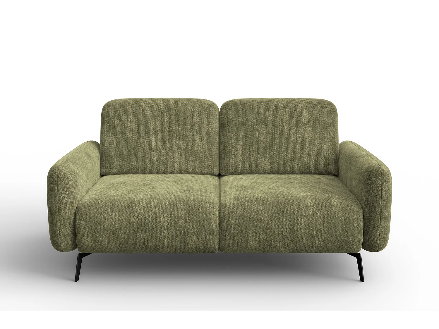 Sofa 2-Sitzer FEBE, olivgrüner Chenille-Stoff