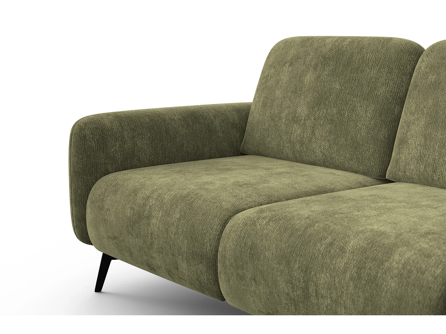 Sofa 2-Sitzer FEBE, olivgrüner Chenille-Stoff