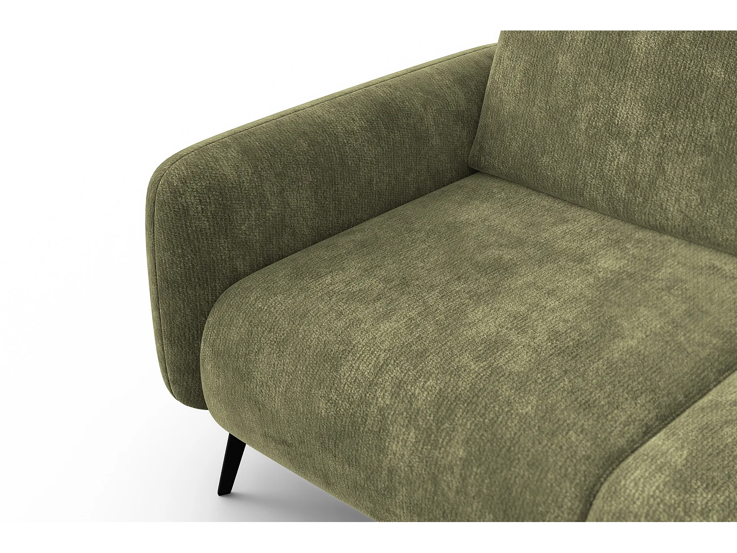 Sofa 2-Sitzer FEBE, olivgrüner Chenille-Stoff