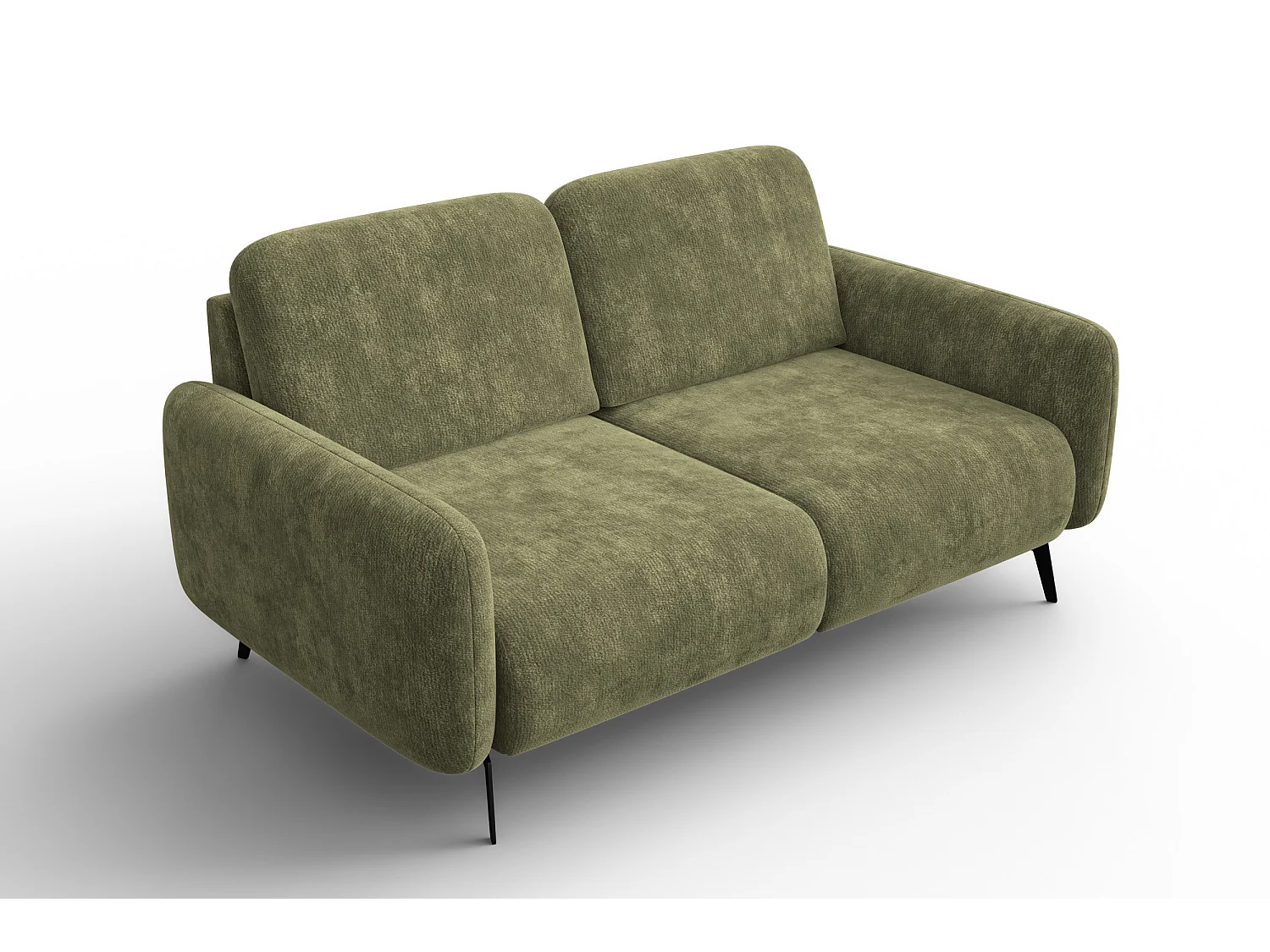 Sofa 2-Sitzer FEBE, olivgrüner Chenille-Stoff