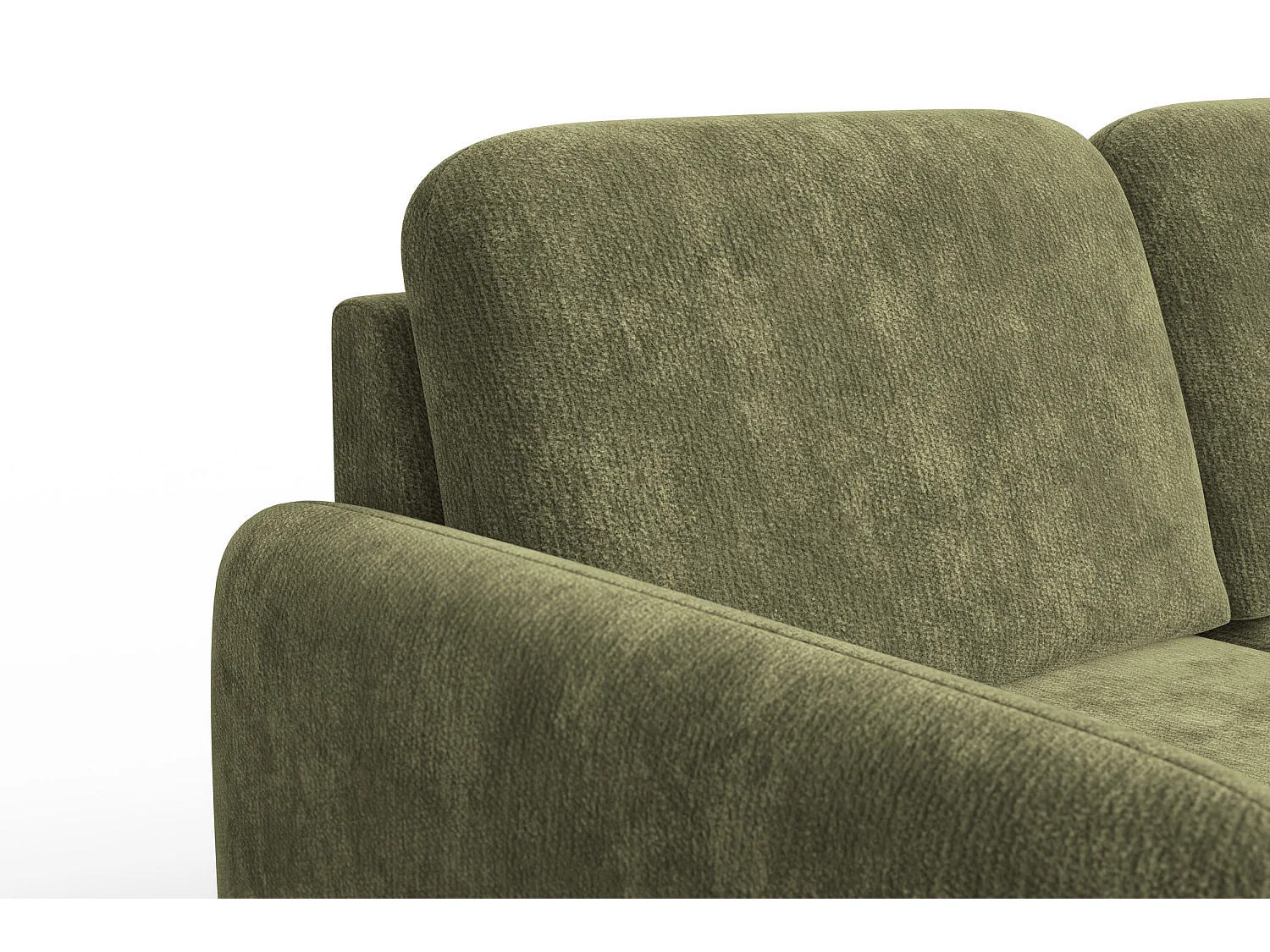 Sofa 2-Sitzer FEBE, olivgrüner Chenille-Stoff