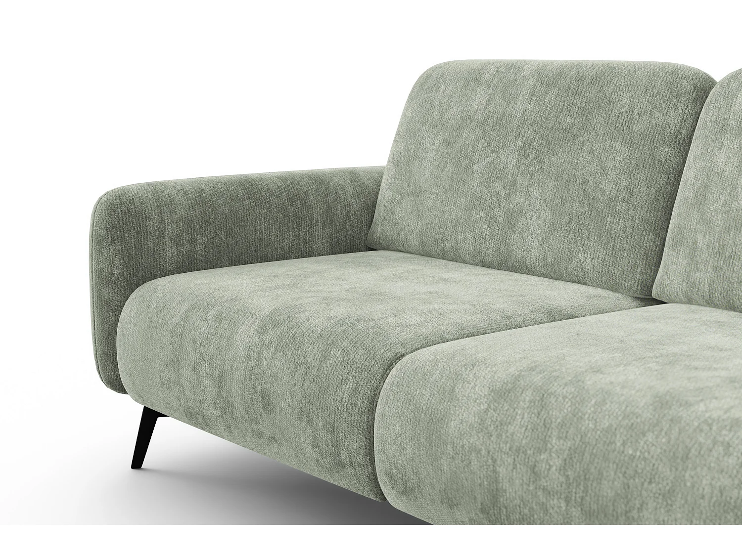 Sofa 3-Sitzer FEBE, hellgrüner Chenille-Stoff