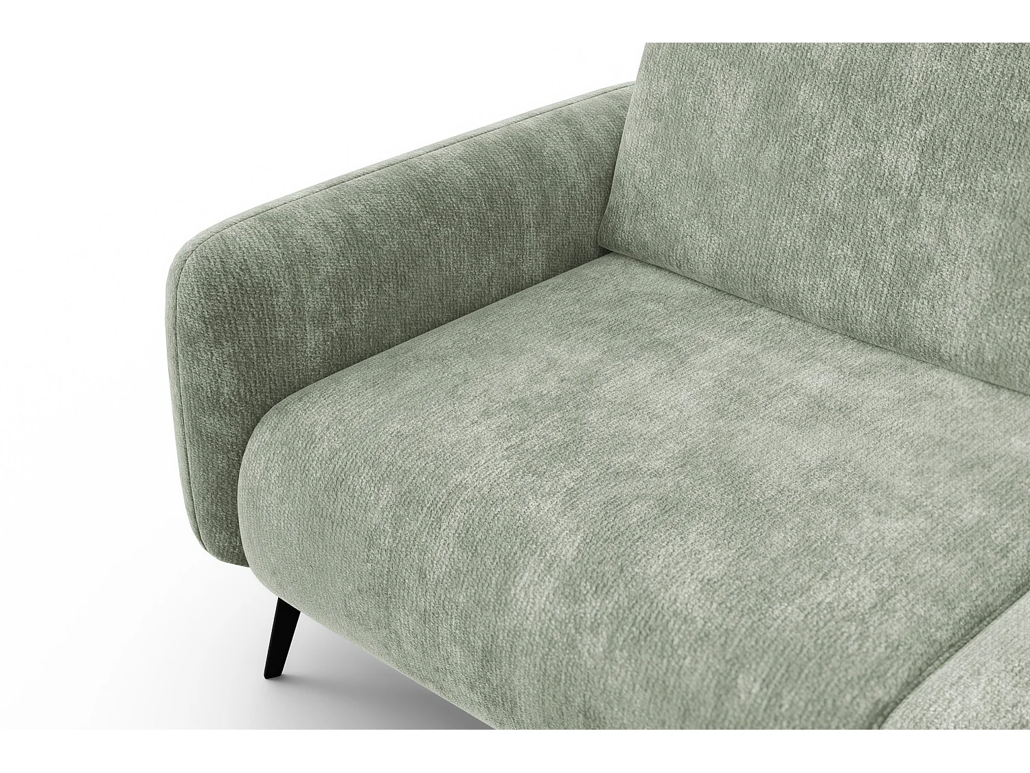 Sofa 3-Sitzer FEBE, hellgrüner Chenille-Stoff