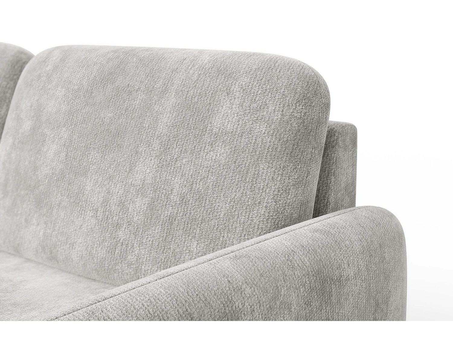 CANAPÉ D'ANGLE FEBE 4 places gauche, tissu chenille gris clair