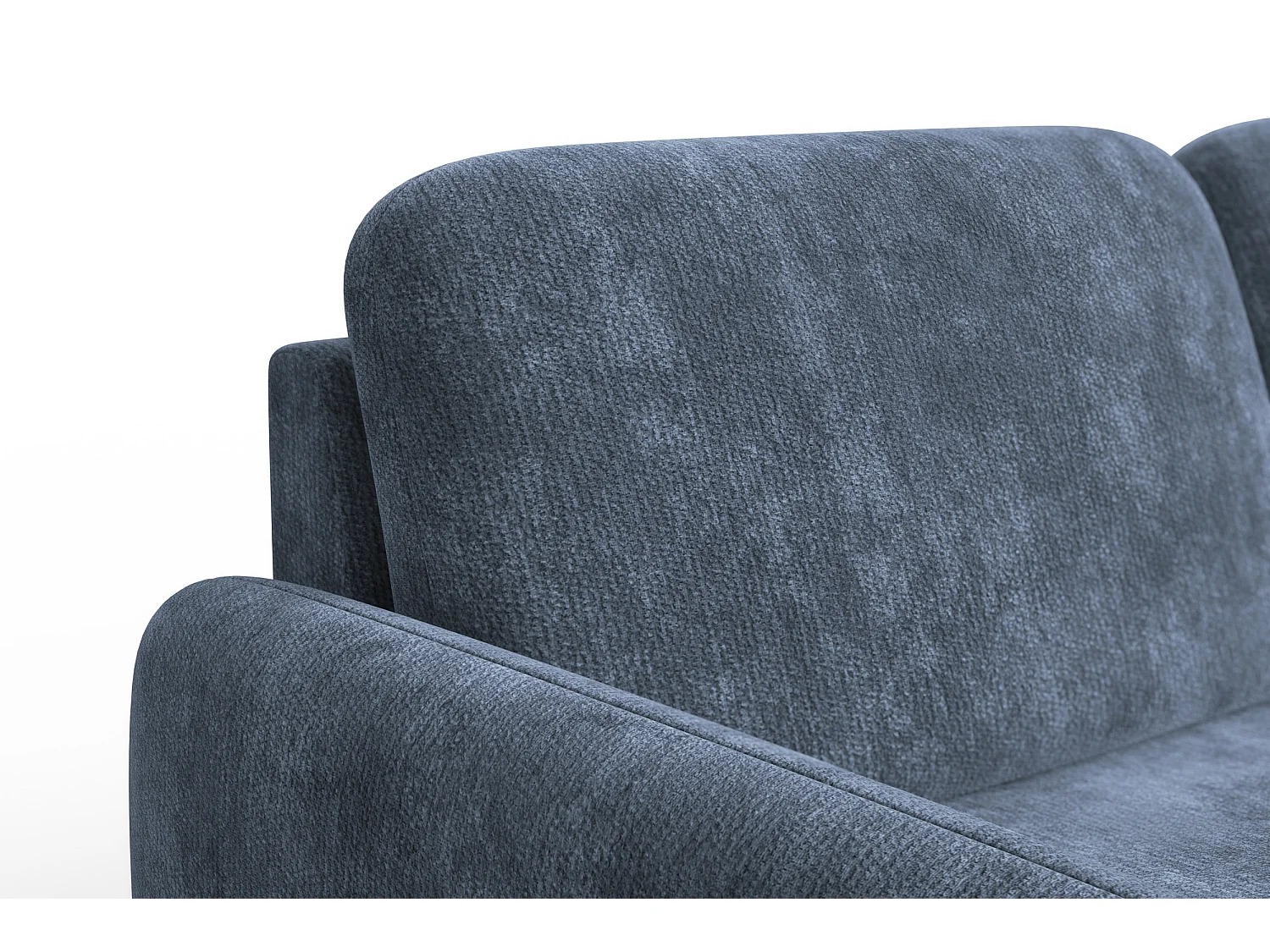 Ecksofa 4-Sitzer rechts FEBE, marineblauer Chenille-Stoff