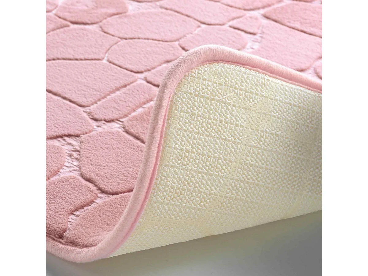Tapis de Bain "Ricochet" 50x120cm Rose Poudré