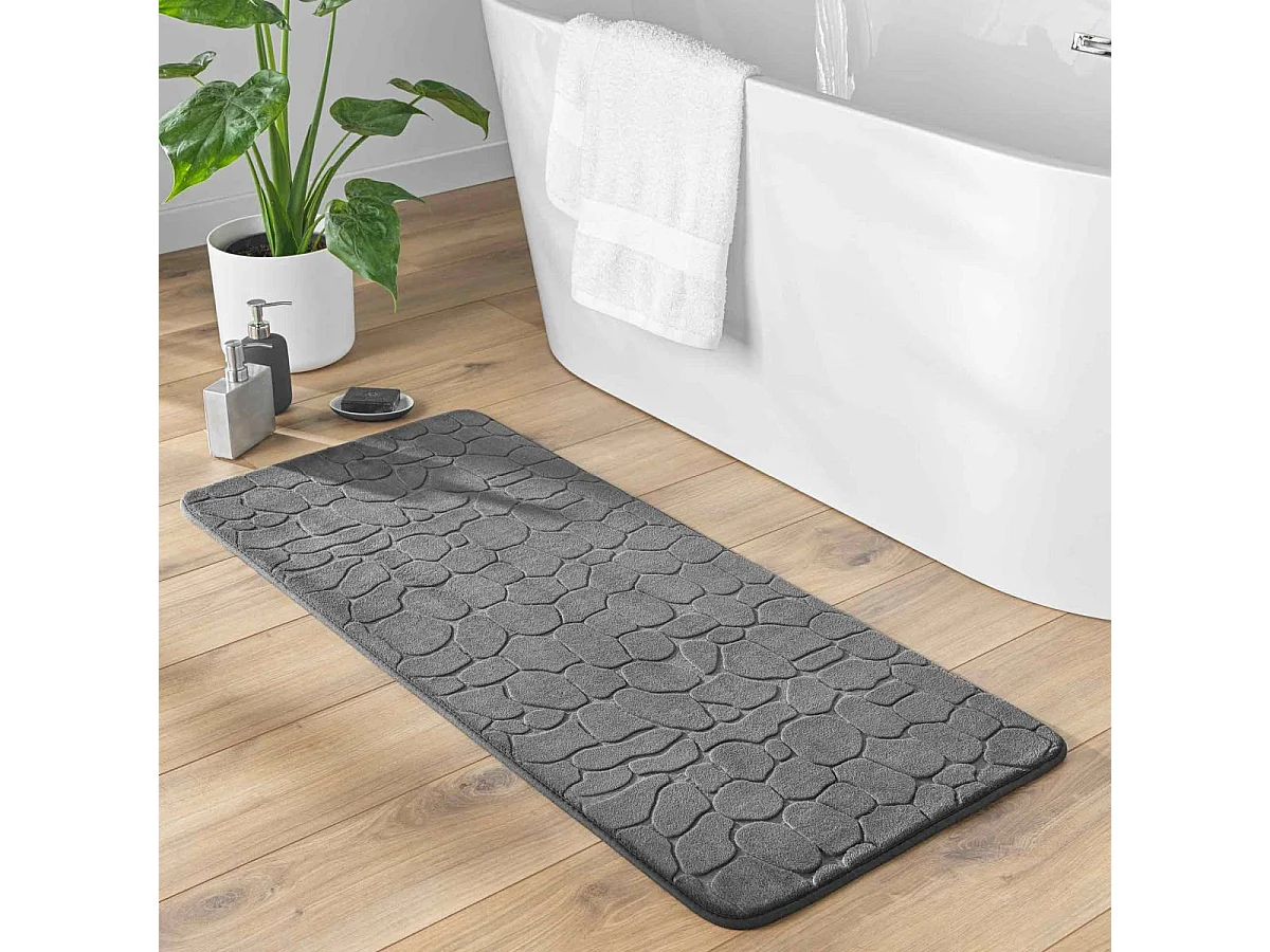 Tapis de Bain "Ricochet" 50x120cm Anthracite