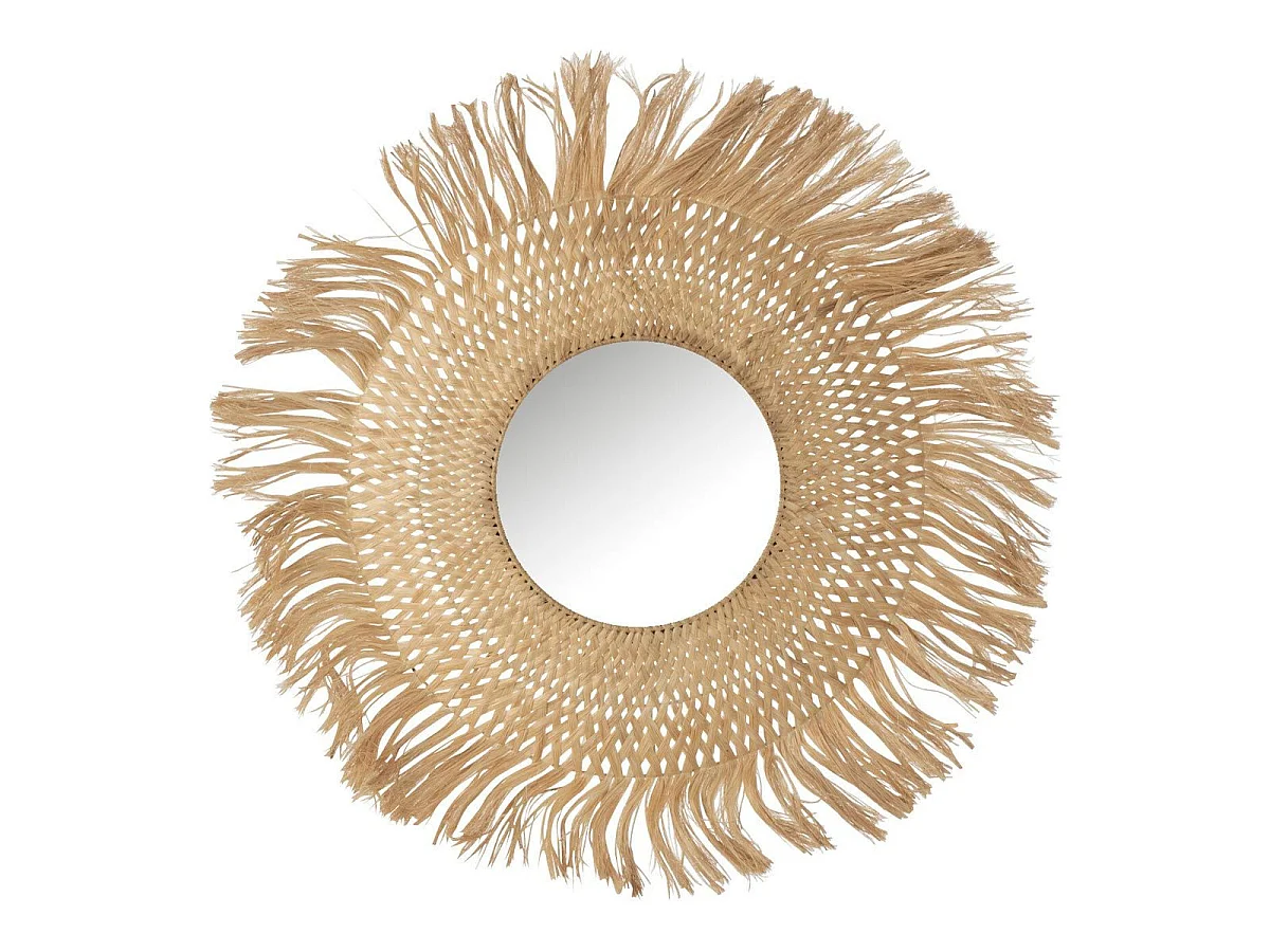 Miroir Mural Déco "Feuille de Bananier" 90cm Naturel