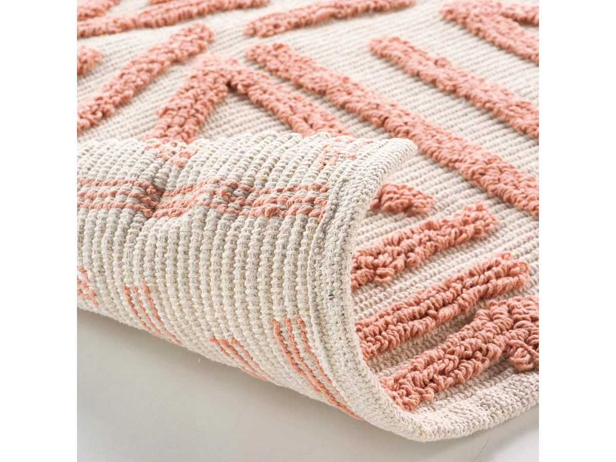 Tapis Déco Tufté "Athena" 60x90cm Rose