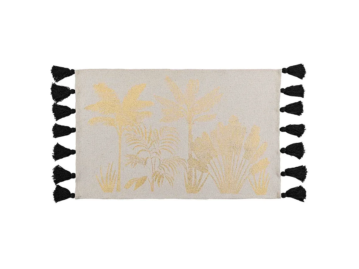 Tapis Déco à Pompons "Karaba" 60x90cm Naturel