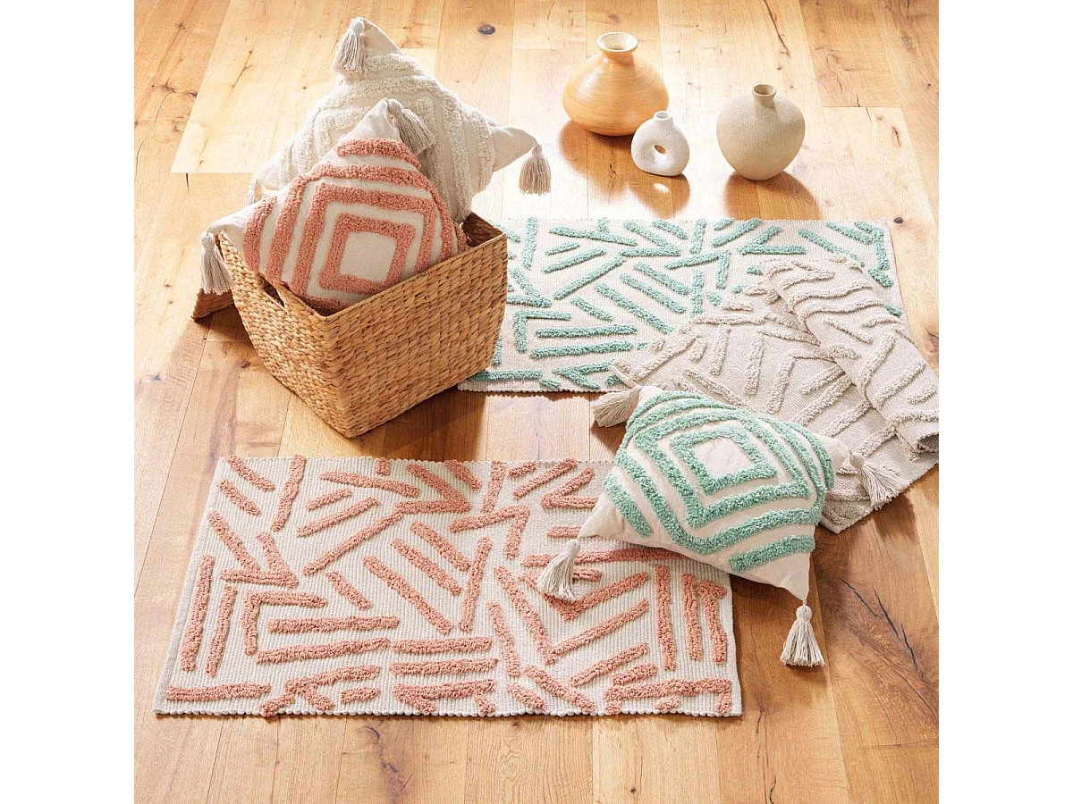 Tapis Déco Tufté "Athena" 60x90cm Sauge