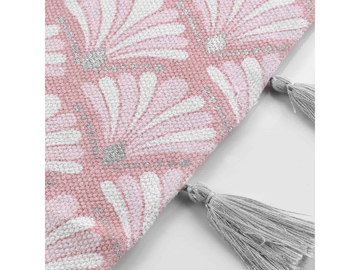 Tapis Déco à Pompons "Art Chic" 50x80cm Rose