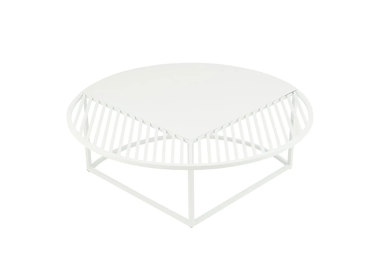 Table Basse de Jardin en Métal "Celie" 90cm Blanc