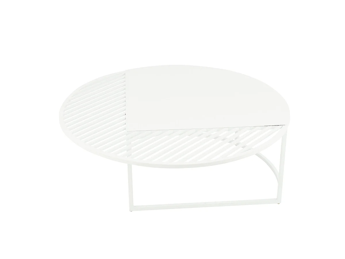 Table Basse de Jardin en Métal "Celie" 90cm Blanc