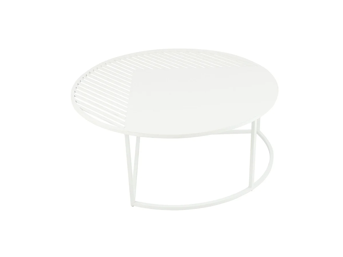 Table Basse de Jardin en Métal "Celie" 90cm Blanc