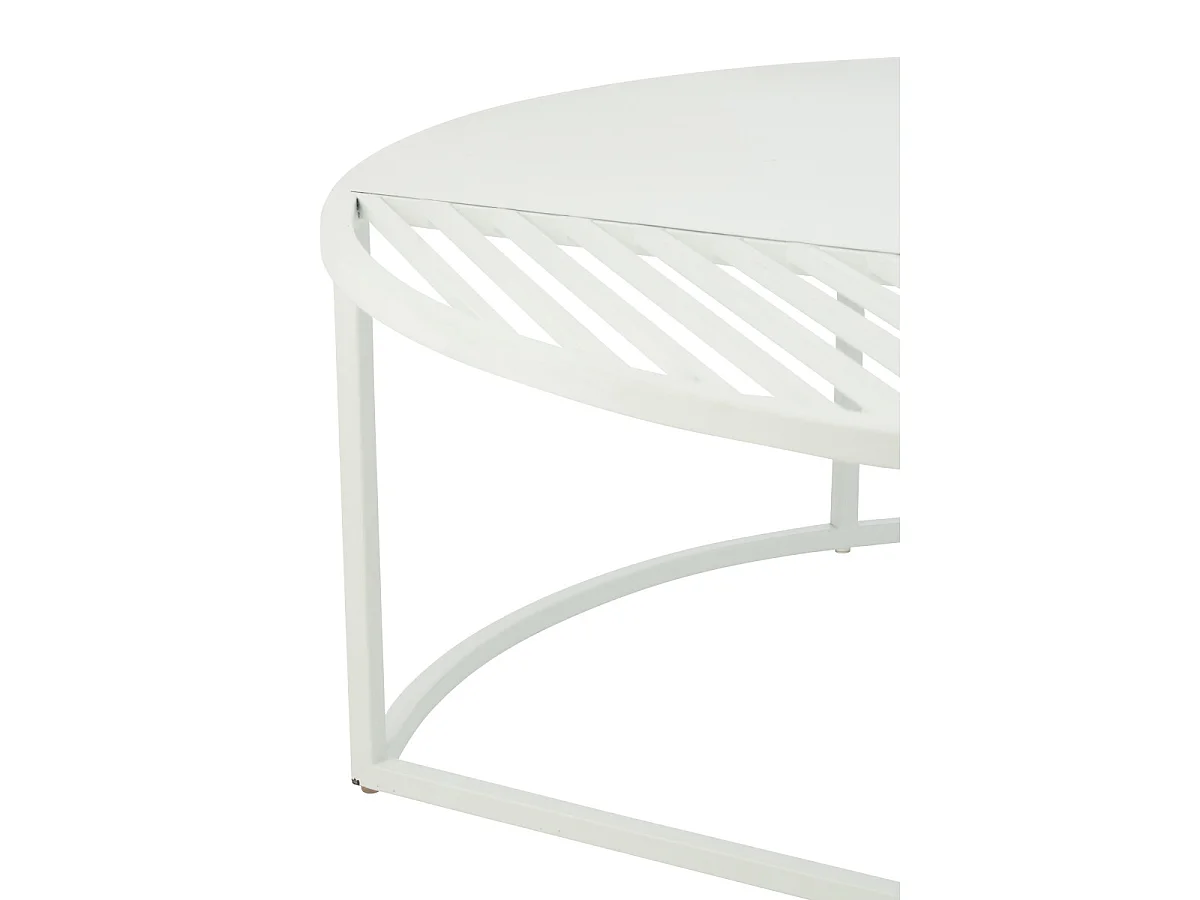 Table Basse de Jardin en Métal "Celie" 90cm Blanc