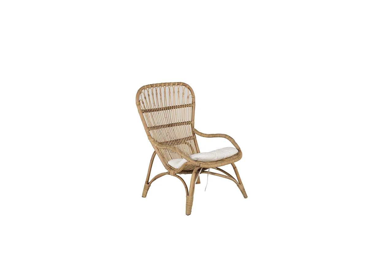 Fauteuil de Jardin & Repose-Pieds "Ella" 98cm Naturel