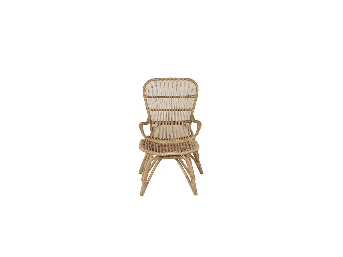 Fauteuil de Jardin & Repose-Pieds "Ella" 98cm Naturel
