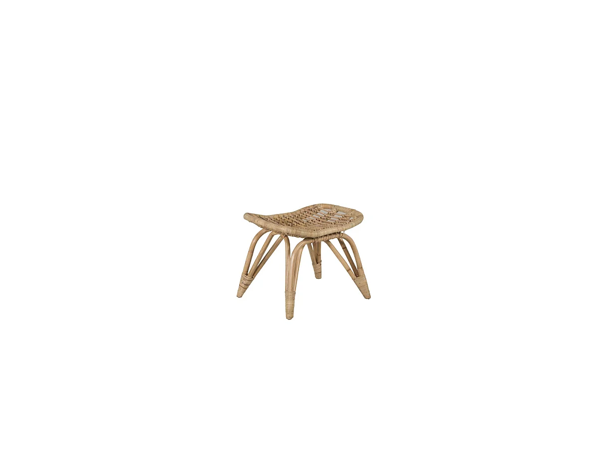 Fauteuil de Jardin & Repose-Pieds "Ella" 98cm Naturel