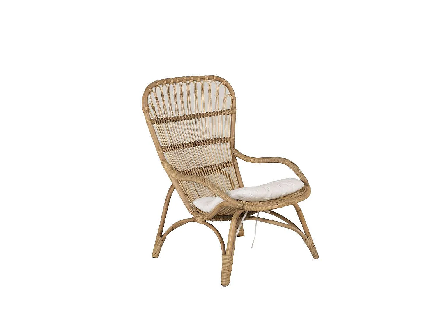 Fauteuil de Jardin & Repose-Pieds "Ella" 98cm Naturel