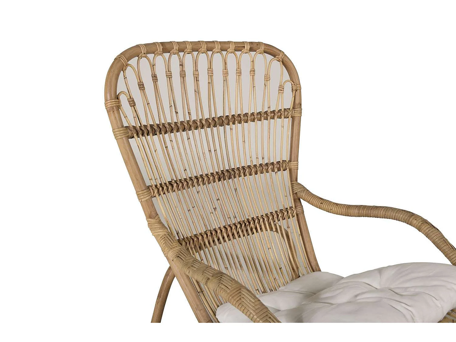 Fauteuil de Jardin & Repose-Pieds "Ella" 98cm Naturel