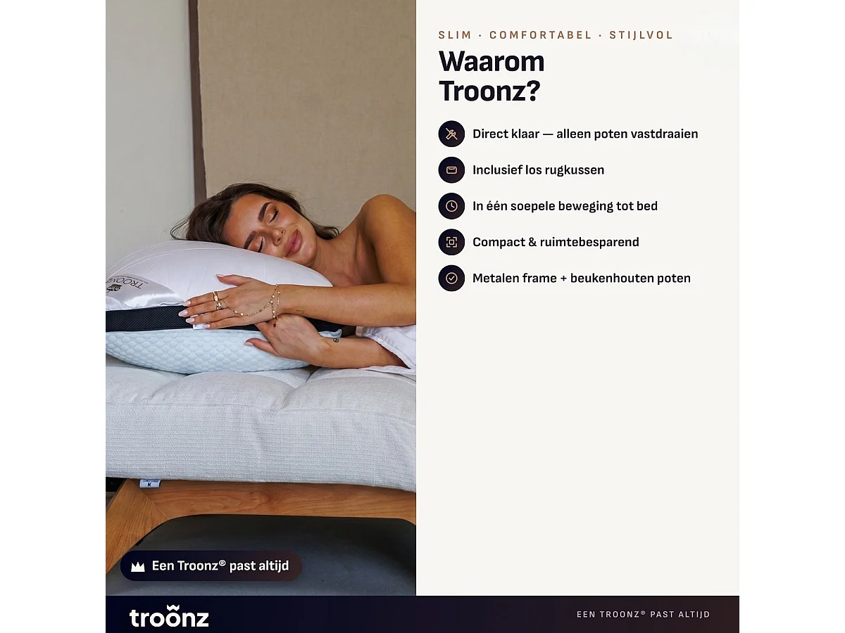 Troonz Amalfi Schlafsessel - Grau, Stilvolles Design, Platzsparend, Hochwertiger Komfort
