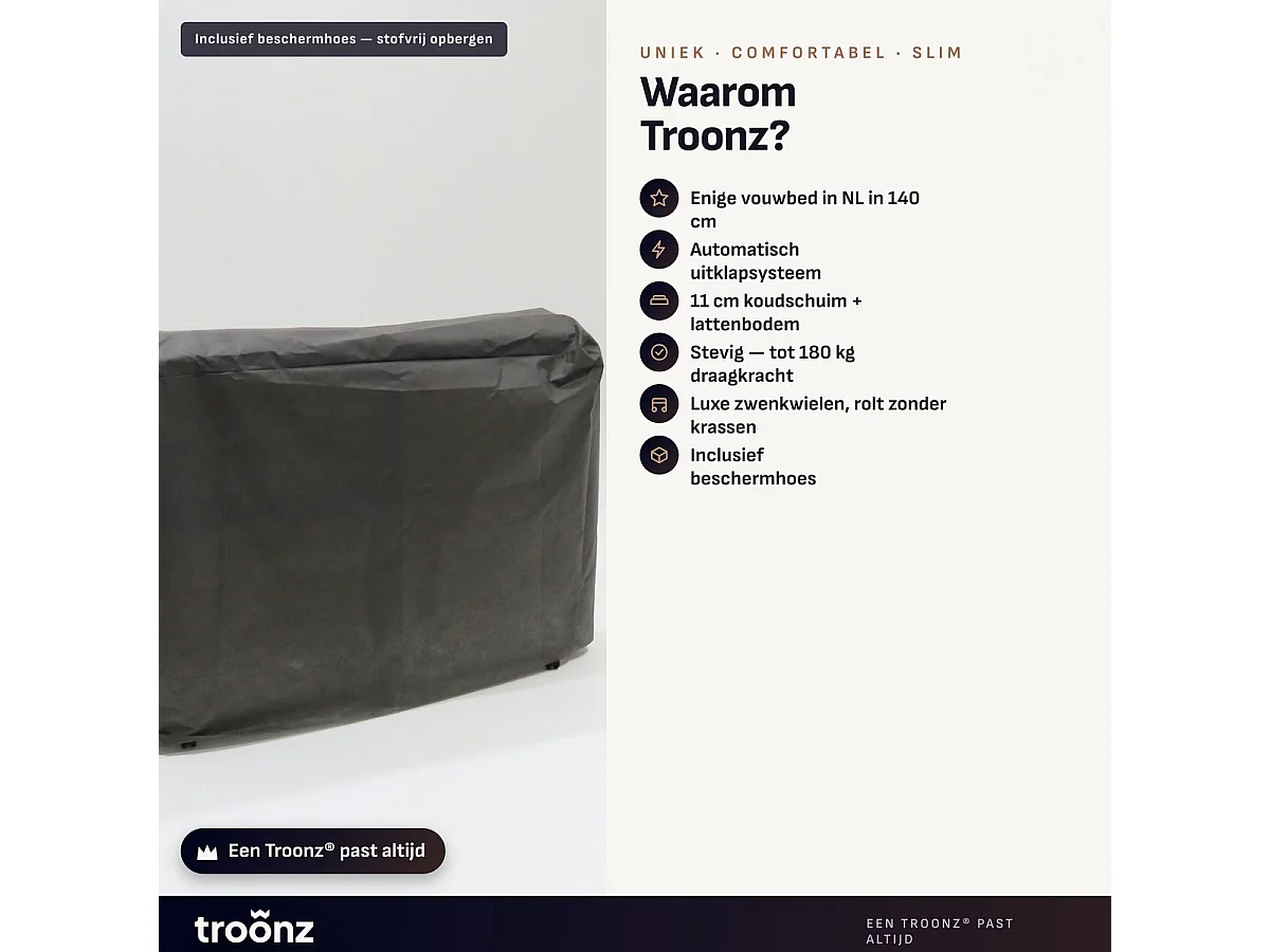 Troonz Opklapbed Verona 140x200