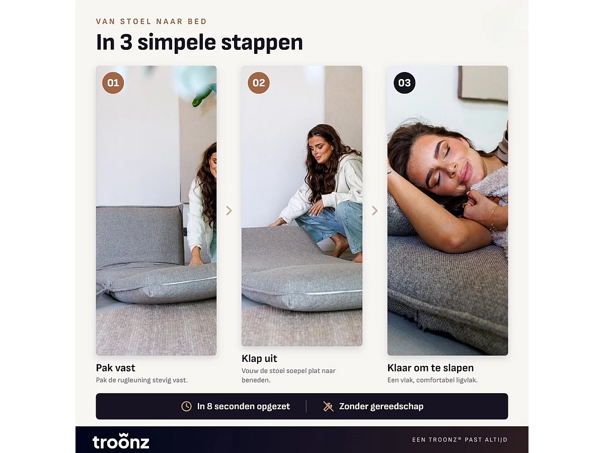 Troonz Slaapstoel Lodi Grijs