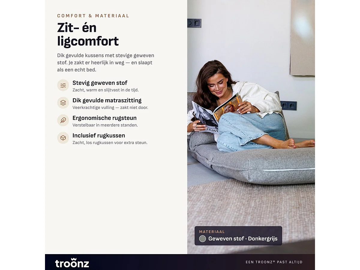 Troonz Slaapstoel Lodi Grijs