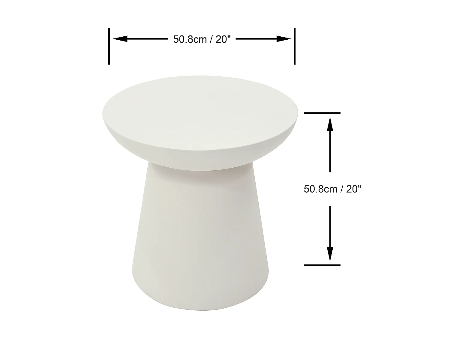 Bijzettafel van beton  51 x 51 x 51 cm