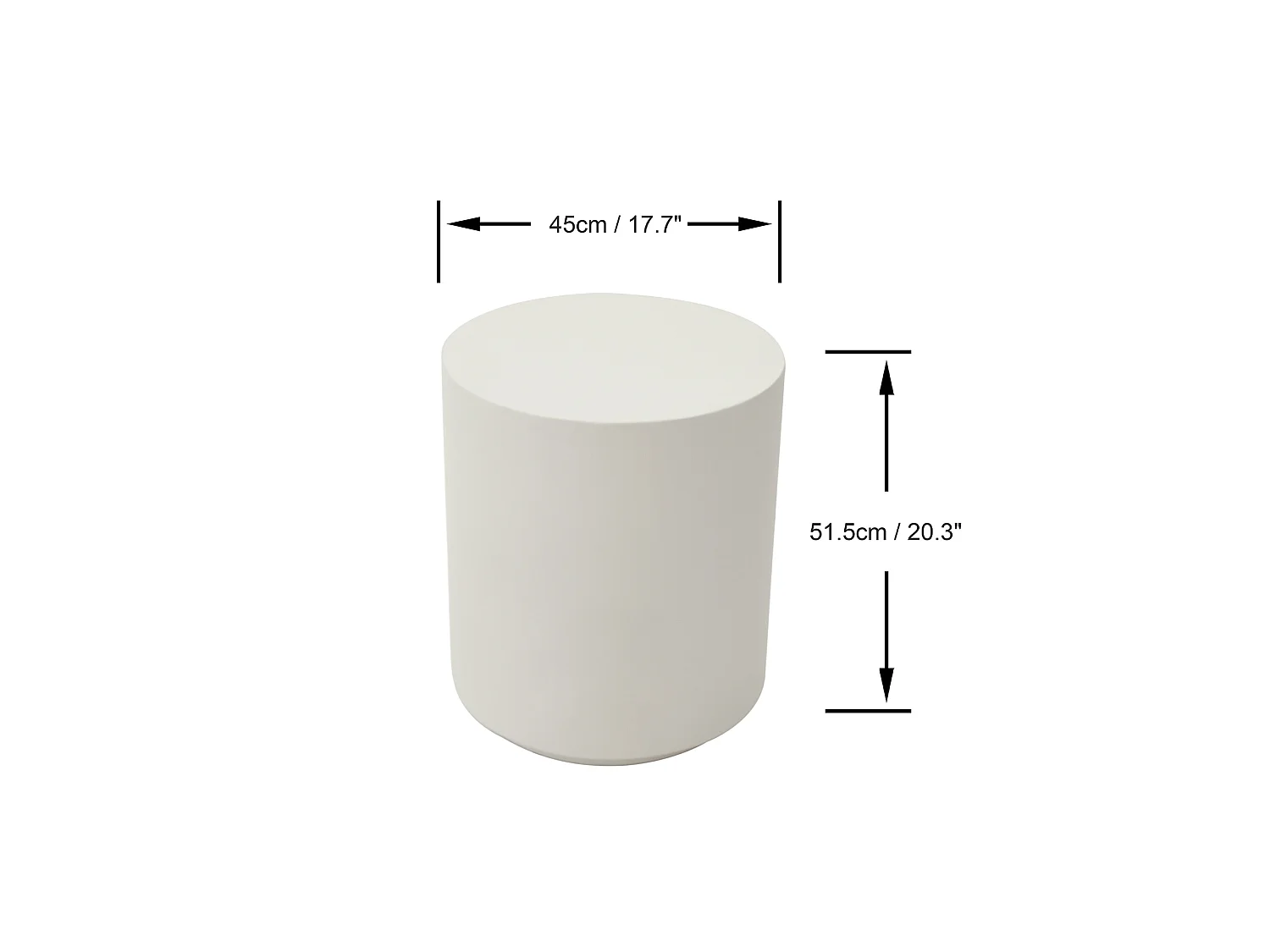 Bijzettafel van beton  45 x 45 x 51 cm