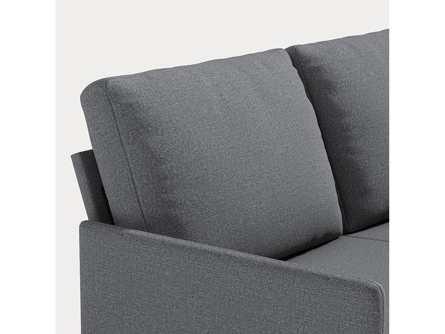 Canapé 2 Places en Tissu avec Coussins, Pieds Hauts Faciles À Nettoyer, Salon, Chambre, Bureau, 122×76×90 cm, Gris Clair, Gris Foncé