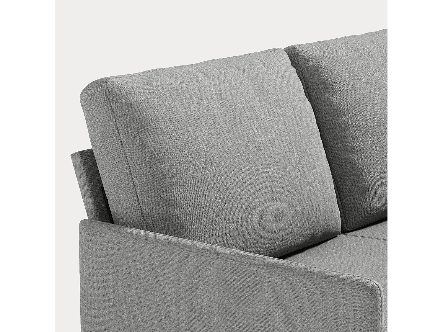 Canapé 2 Places en Tissu avec Coussins, Pieds Hauts Faciles À Nettoyer, Salon, Chambre, Bureau, 122×76×90 cm, Gris Clair