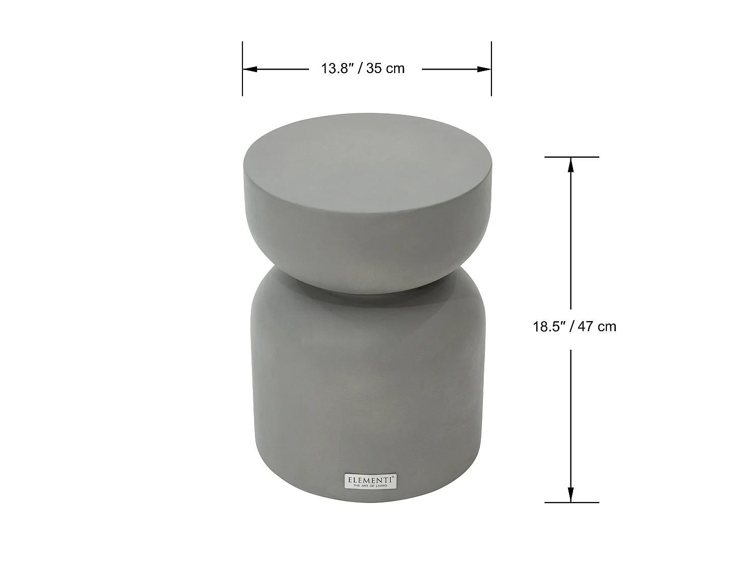 Table d'appoint en béton fibré  35 x 35 x 47 cm