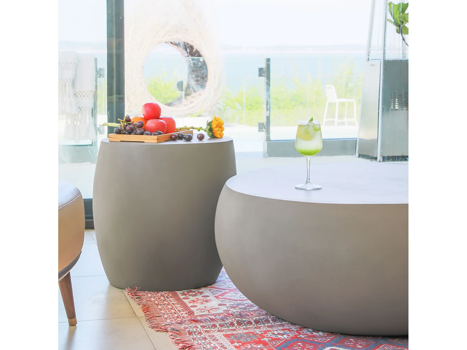 Table d'appoint en béton fibré  48 x 48 x 51 cm