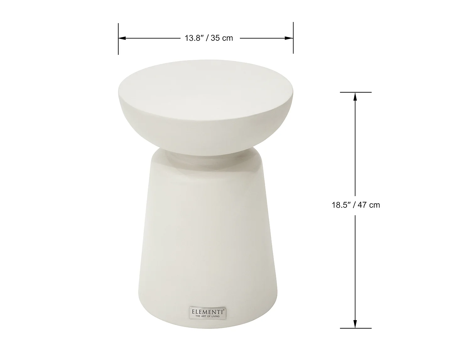 Bijzettafel van beton  35 x 35 x 47 cm