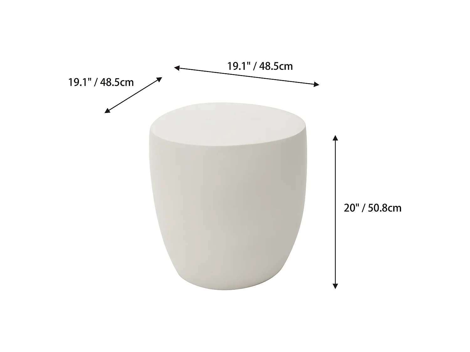 Bijzettafel van beton  48 x 48 x 51 cm