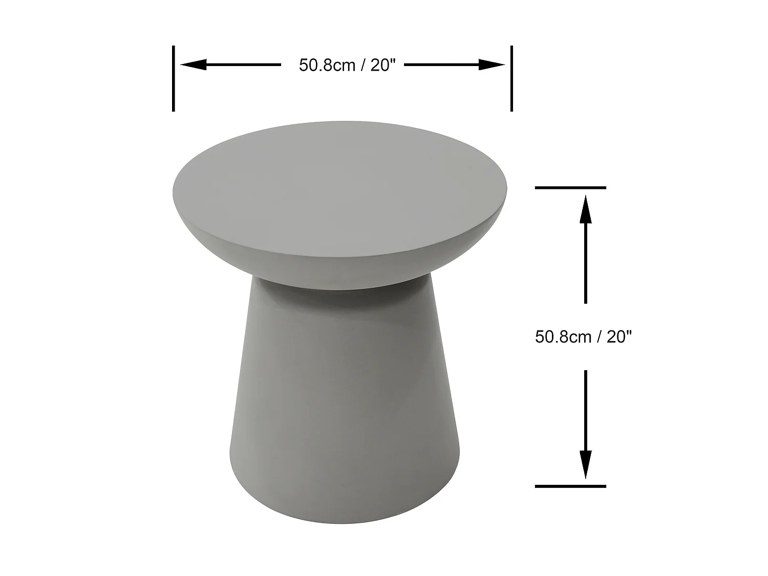 Table d'appoint en béton fibré  51 x 51 x 51 cm