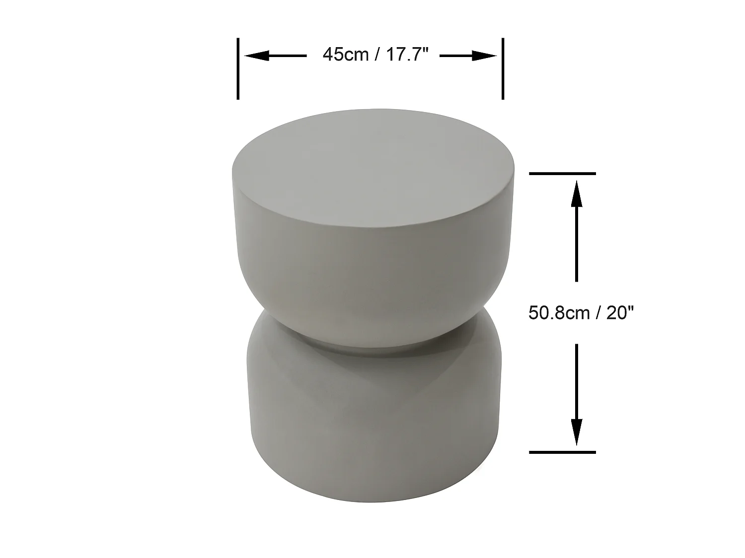 Table d'appoint en béton fibré  45 x 45 x 51 cm