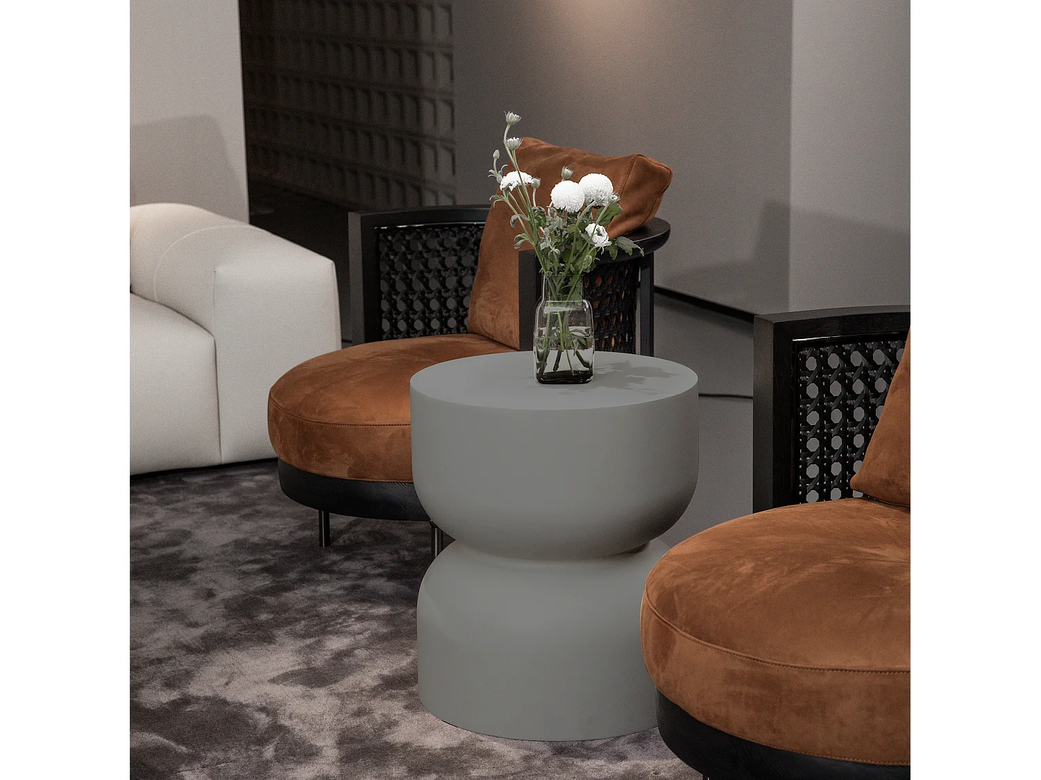 Table d'appoint en béton fibré  45 x 45 x 51 cm