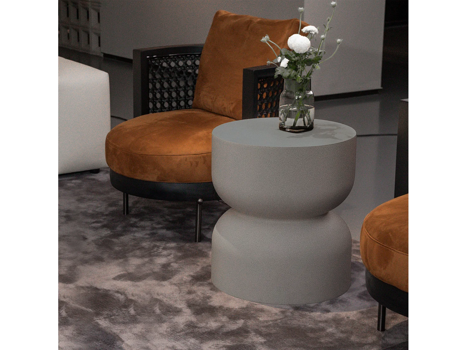 Table d'appoint en béton fibré  45 x 45 x 51 cm