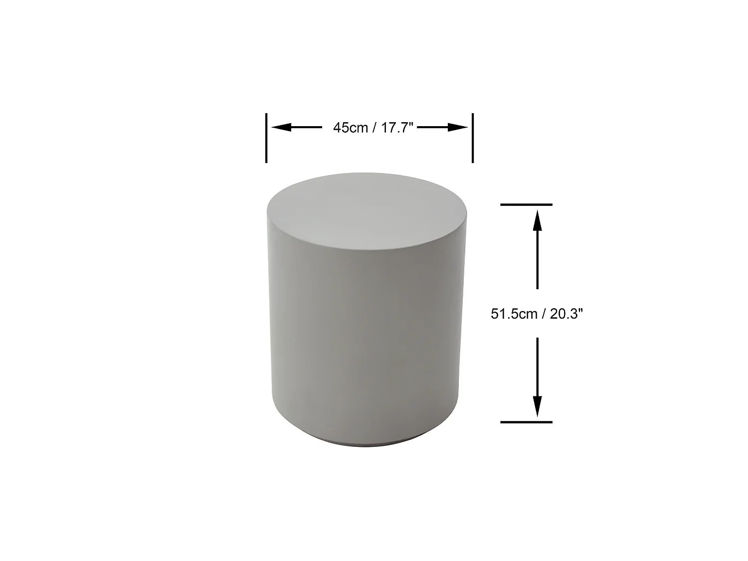 Table d'appoint en béton fibré  45 x 45 x 51 cm